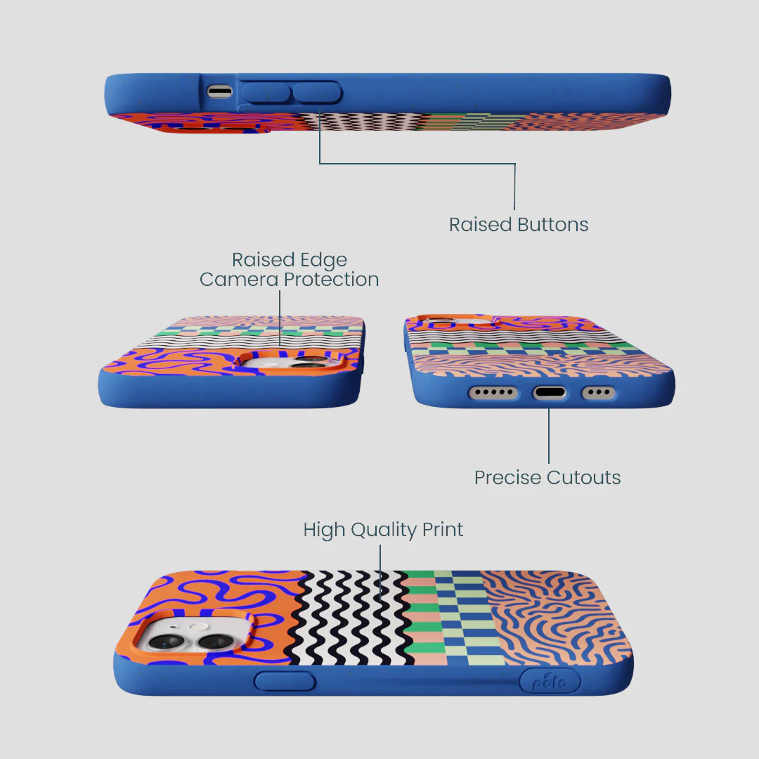 Electric Blue Tangerine Mix iPhone 12/ iPhone 12 Pro Case - Image 3