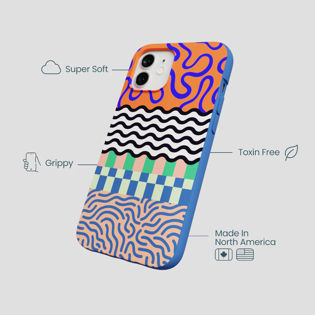 Electric Blue Tangerine Mix iPhone 12/ iPhone 12 Pro Case - Image 4