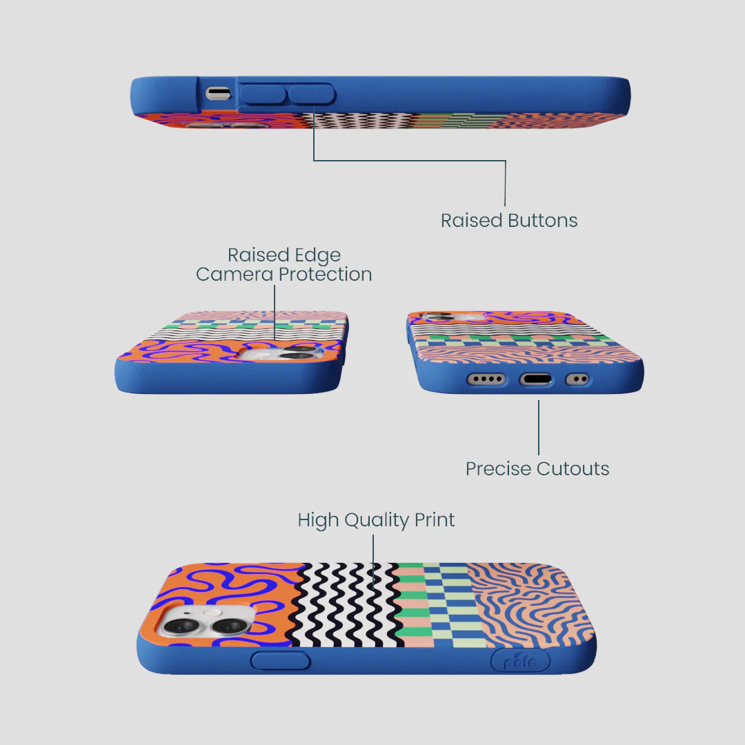 Electric Blue Tangerine Mix iPhone 12 Mini Case - Image 3
