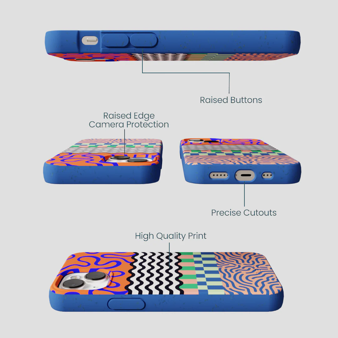 Electric Blue Tangerine Mix iPhone 13 Case - Image 3
