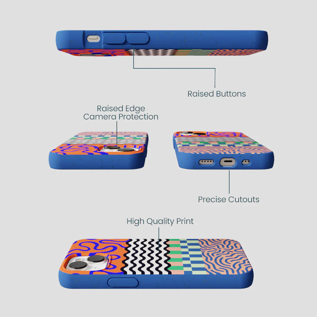 Electric Blue Tangerine Mix iPhone 13 Mini Case - Image 3