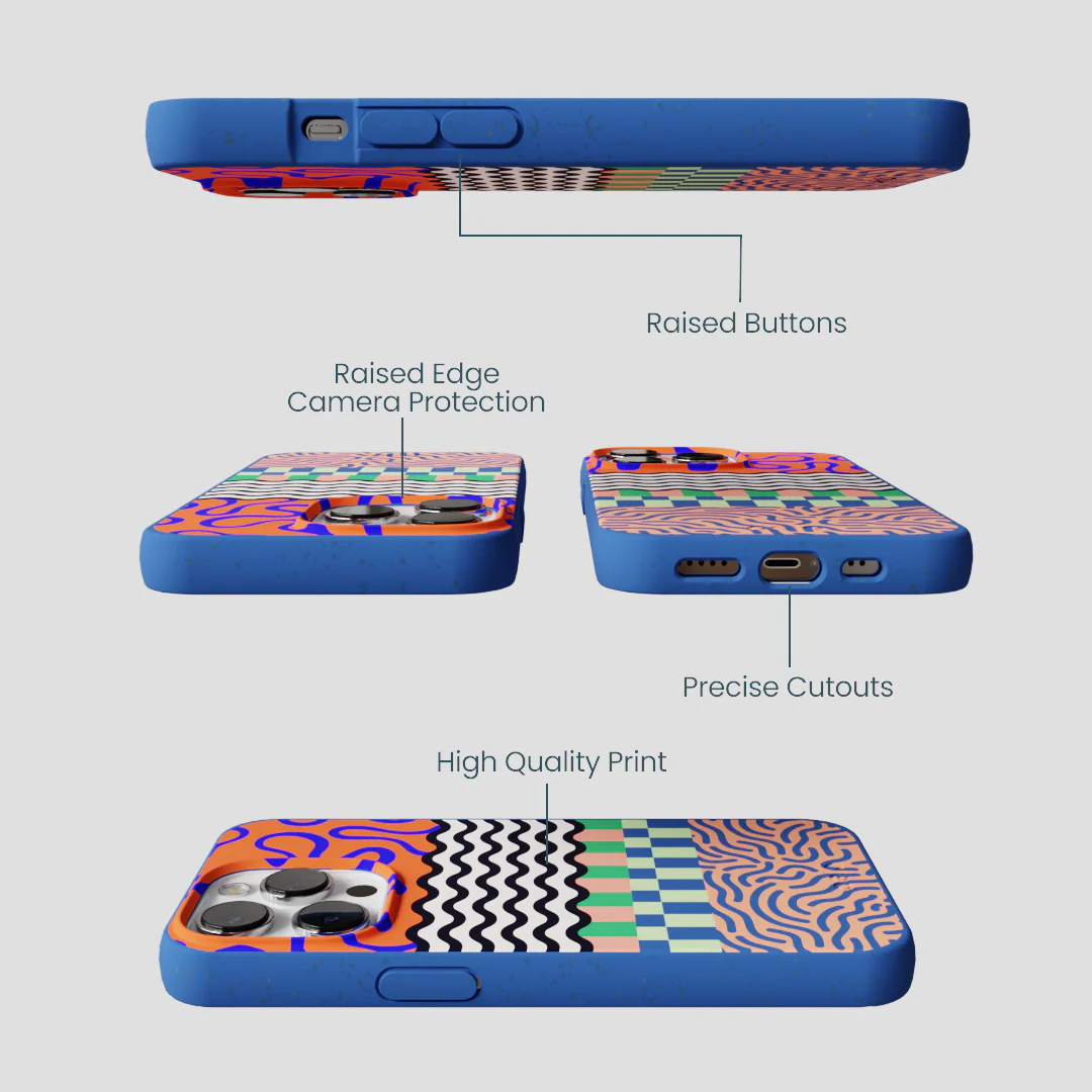 Electric Blue Tangerine Mix iPhone 13 Pro Case - Image 3