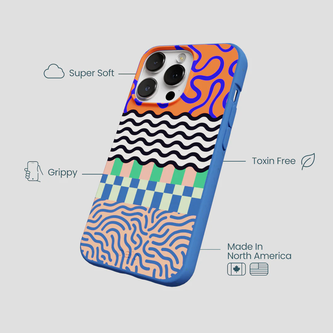 Electric Blue Tangerine Mix iPhone 13 Pro Case - Image 4