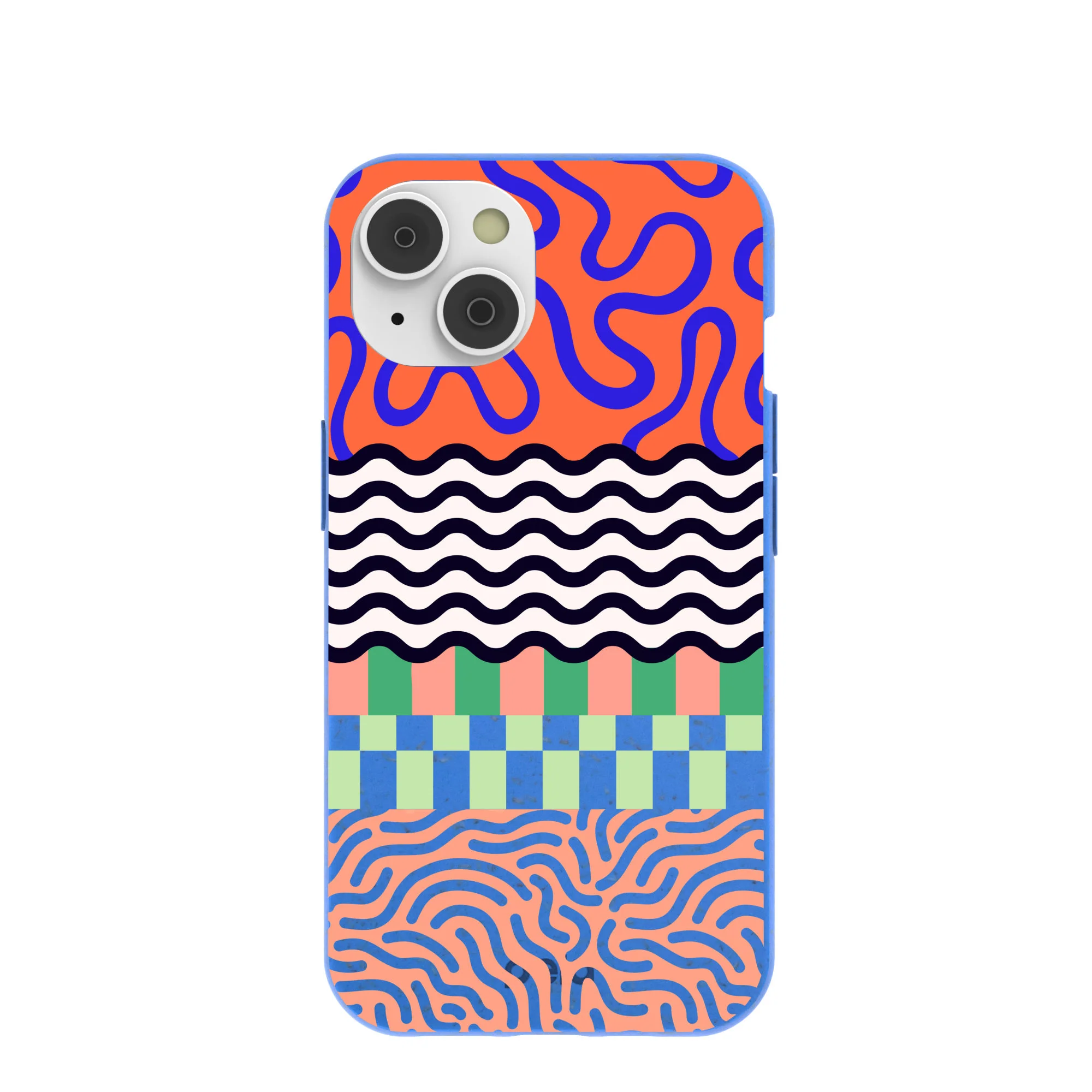 Electric Blue Tangerine Mix iPhone 14 Case