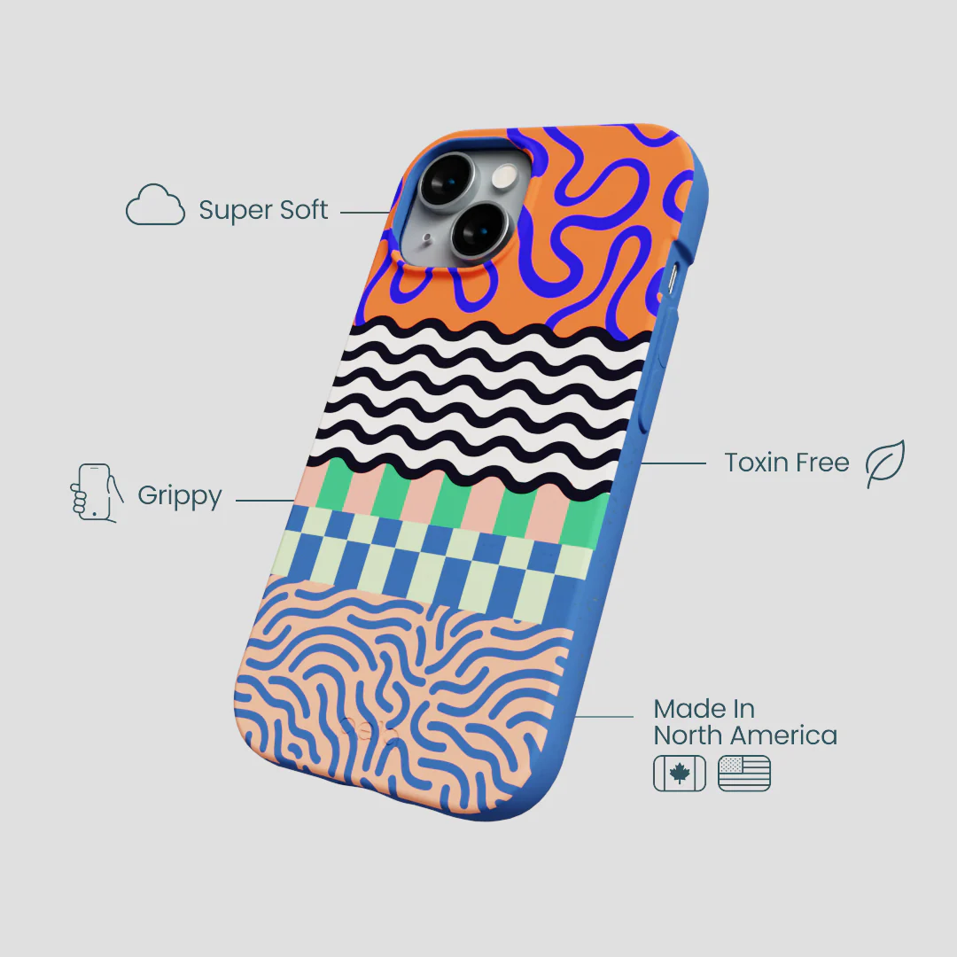Electric Blue Tangerine Mix iPhone 14 Case - Image 4