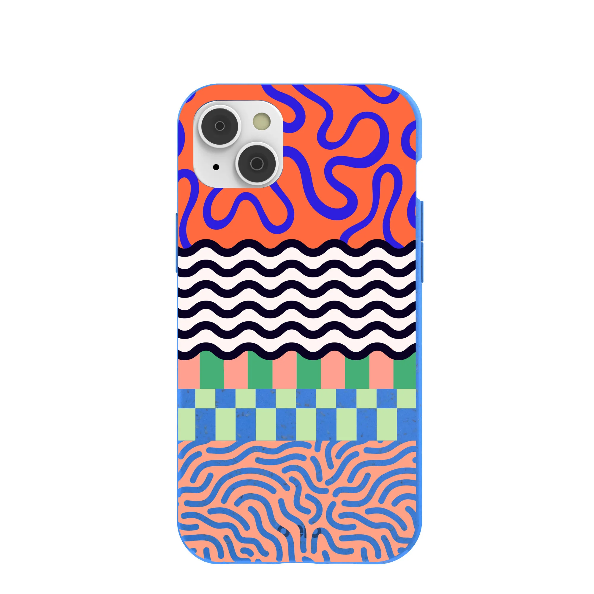 Electric Blue Tangerine Mix iPhone 14 Plus Case