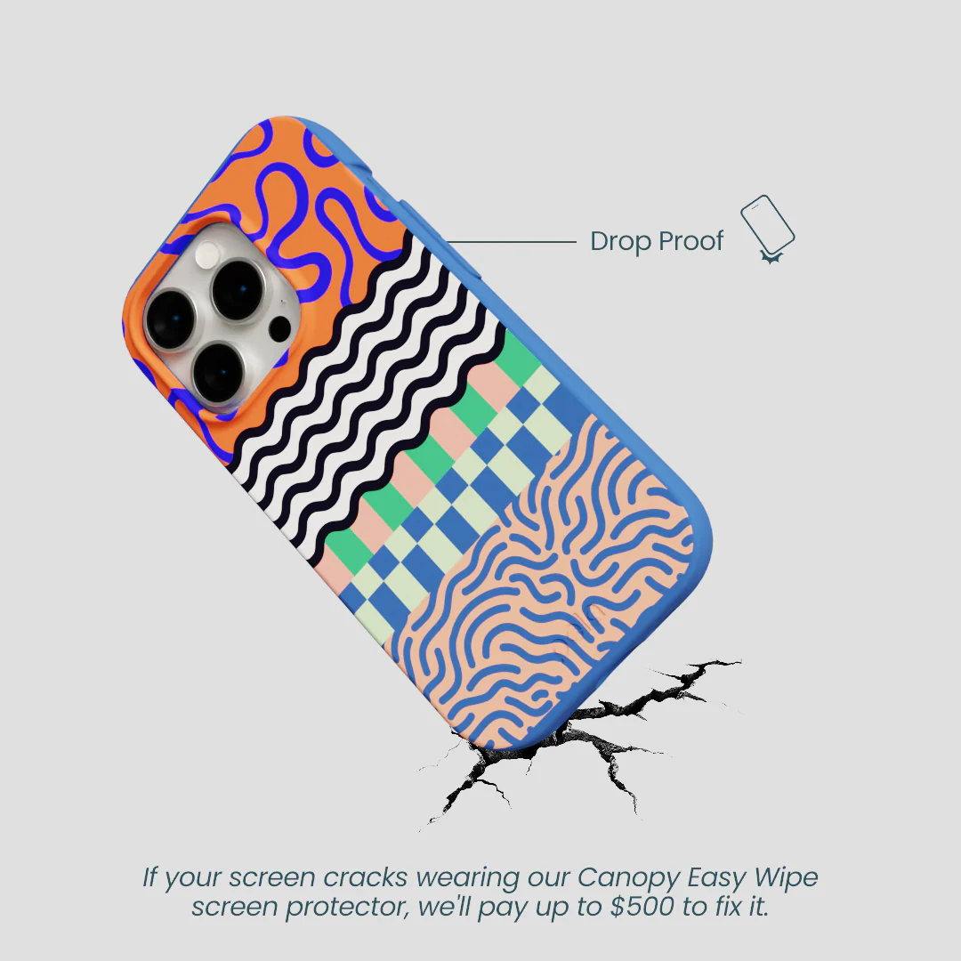 Electric Blue Tangerine Mix iPhone 14 Pro Case - Image 5