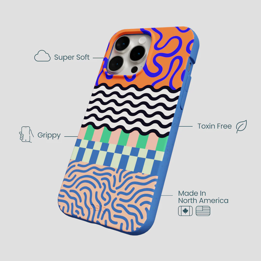 Electric Blue Tangerine Mix iPhone 14 Pro Max Case - Image 4