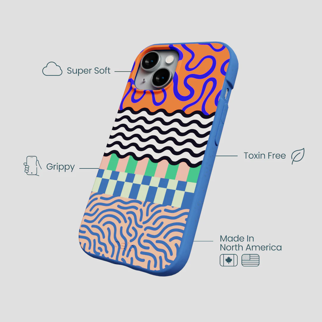 Electric Blue Tangerine Mix iPhone 15 Case - Image 4