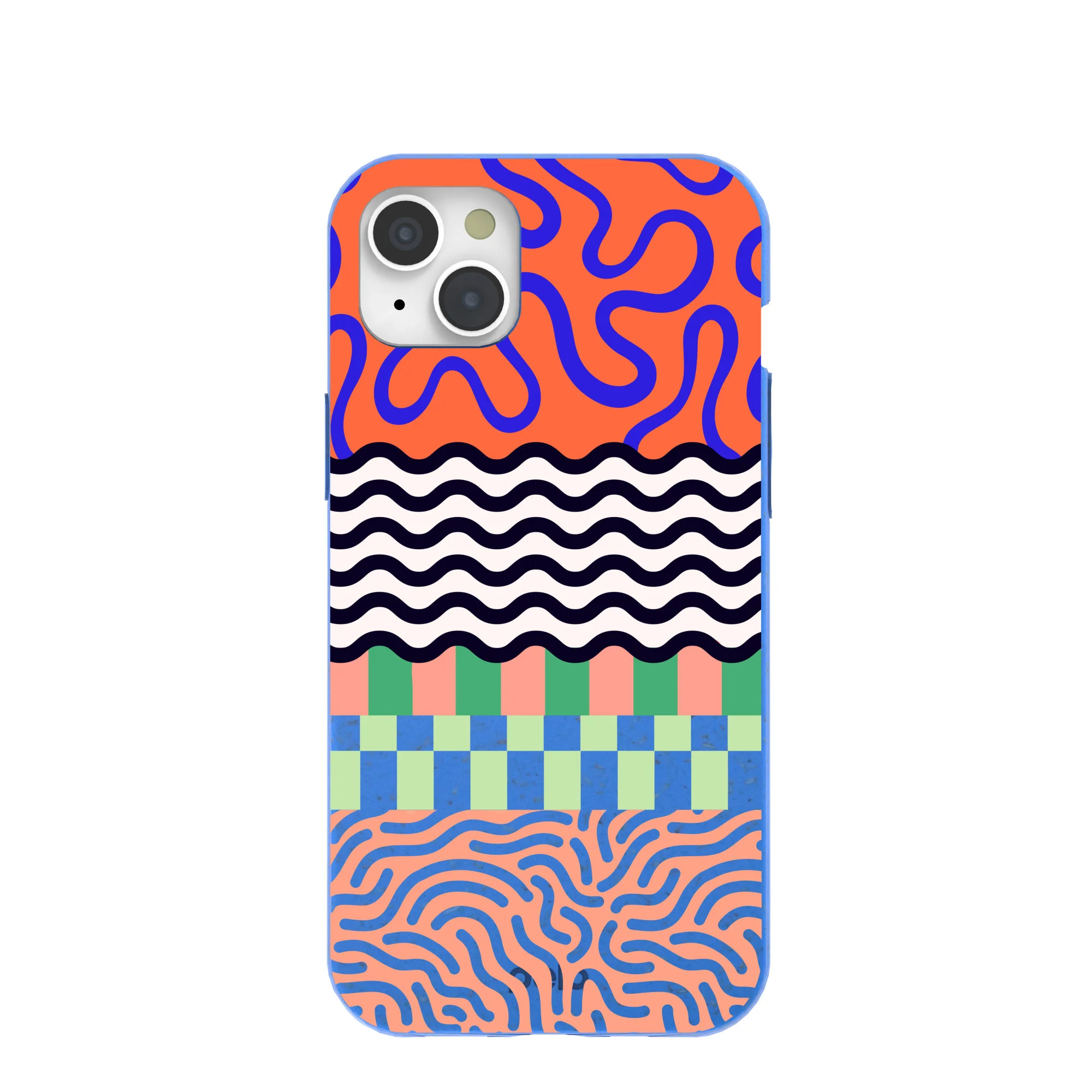 Electric Blue Tangerine Mix iPhone 15 Plus Case