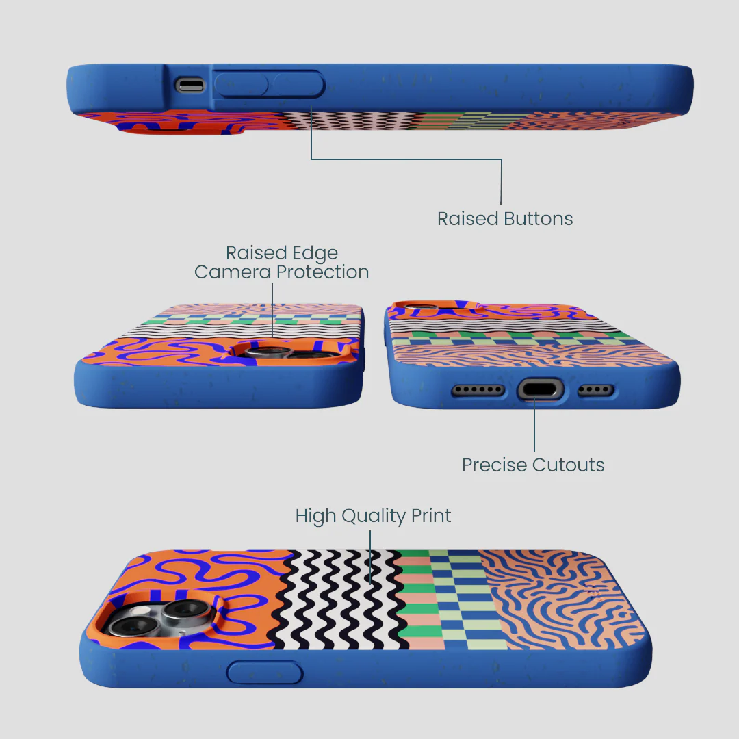 Electric Blue Tangerine Mix iPhone 15 Plus Case - Image 3