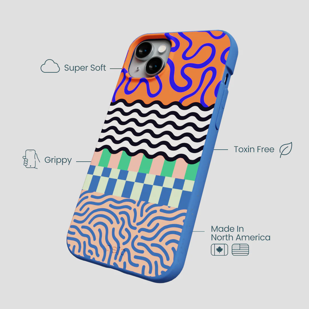 Electric Blue Tangerine Mix iPhone 15 Plus Case - Image 4