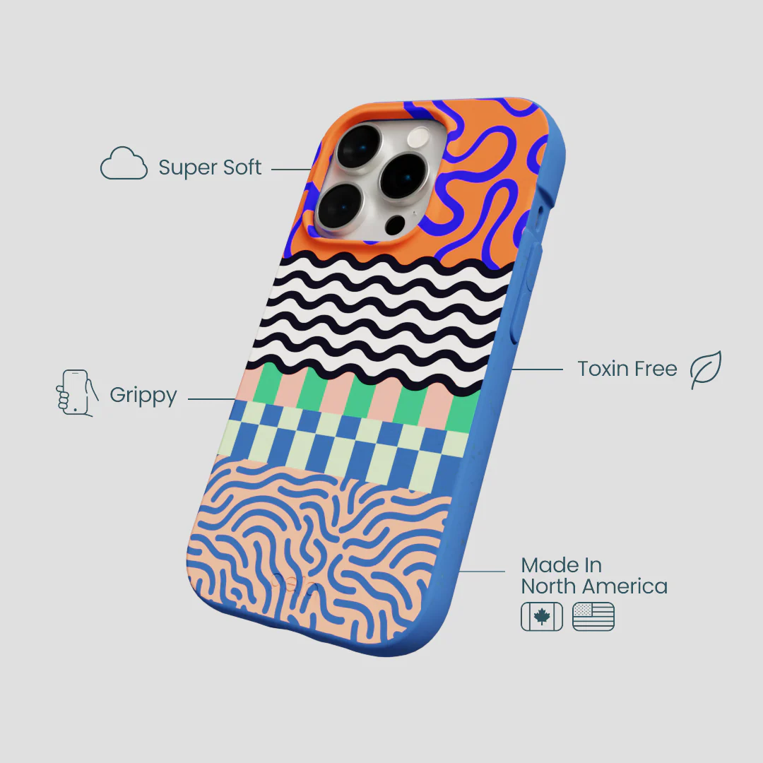 Electric Blue Tangerine Mix iPhone 15 Pro Case - Image 4