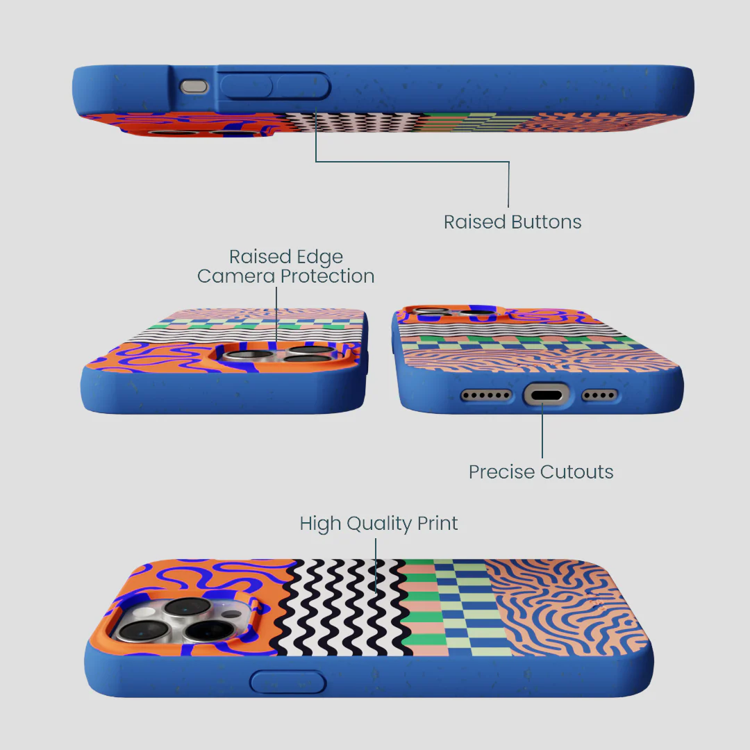 Electric Blue Tangerine Mix iPhone 15 Pro Max Case - Image 3