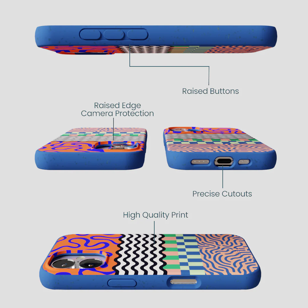 Electric Blue Tangerine Mix iPhone 16 Case - Image 3