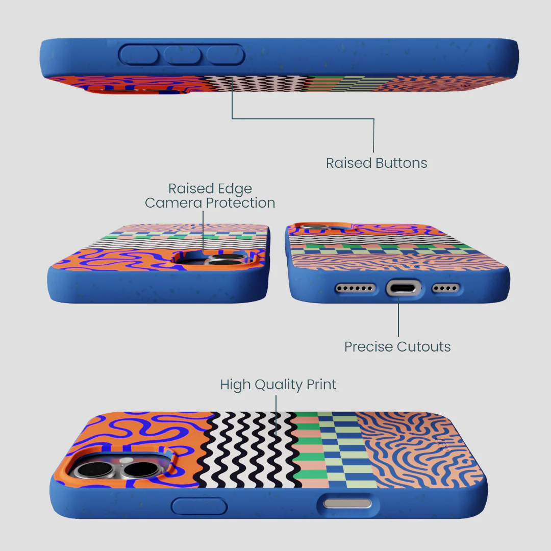 Electric Blue Tangerine Mix iPhone 16 Plus Case - Image 3
