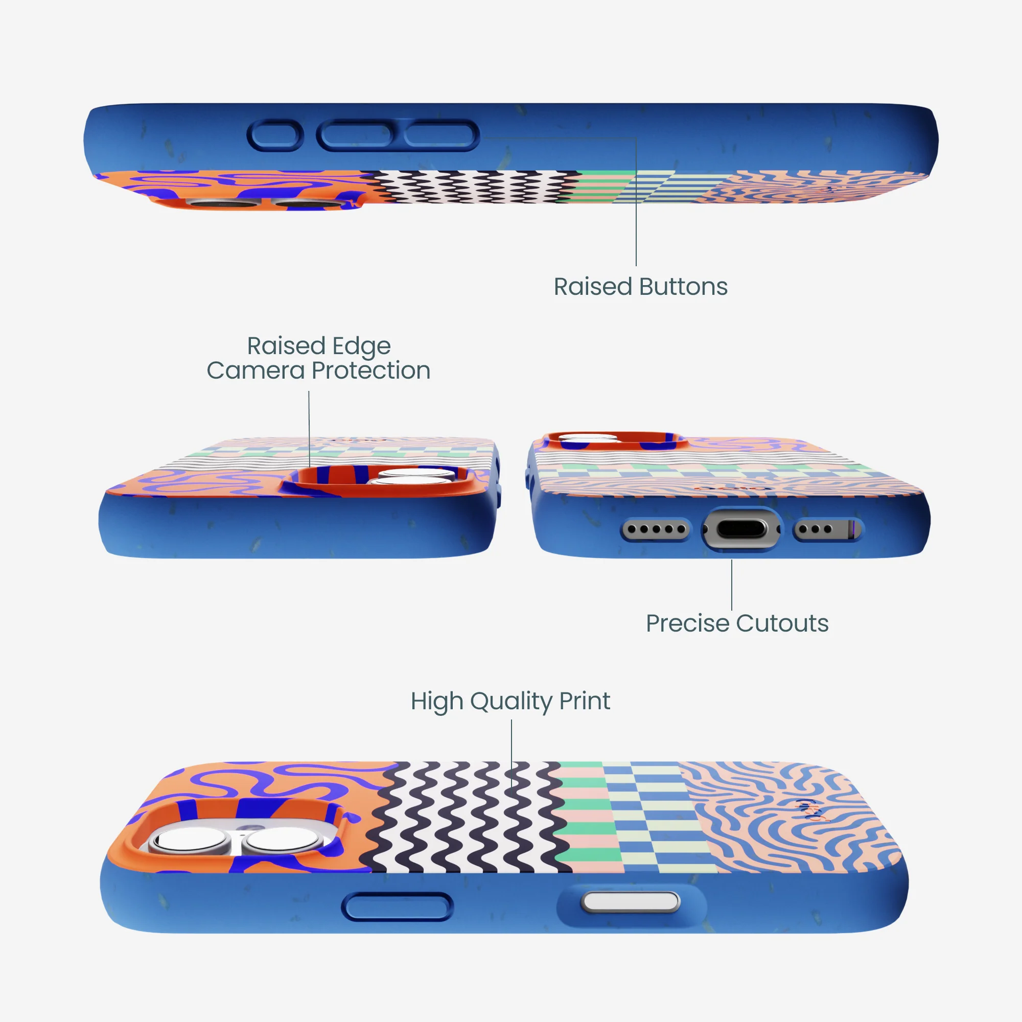 Electric Blue Tangerine Mix iPhone 17 Case - Image 3