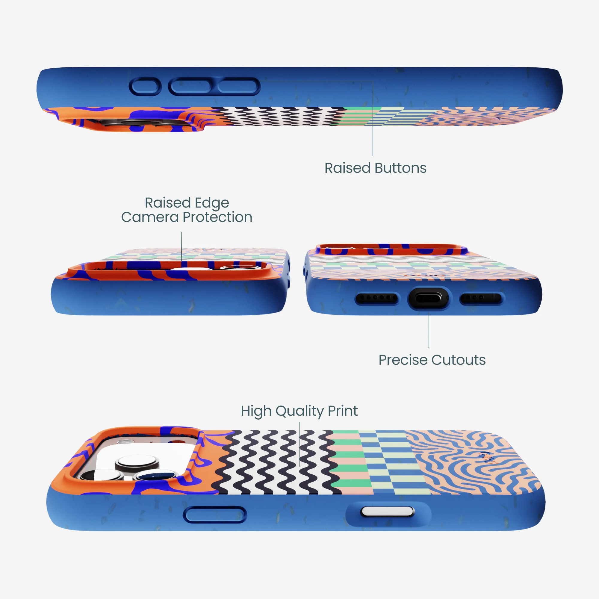 Electric Blue Tangerine Mix iPhone 17 Pro Max Case - Image 3