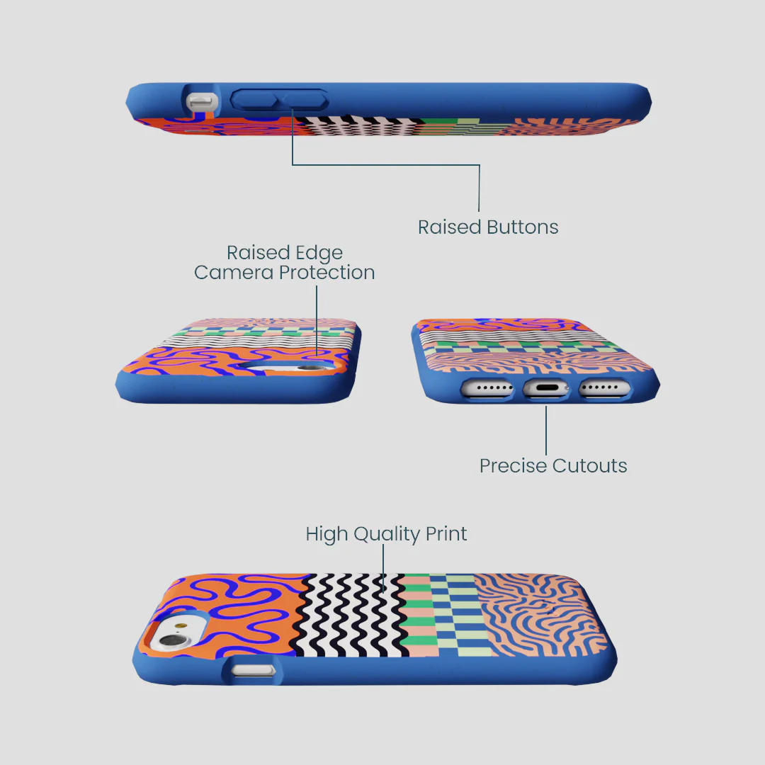 Electric Blue Tangerine Mix iPhone 6/6s/7/8/SE Case - Image 3
