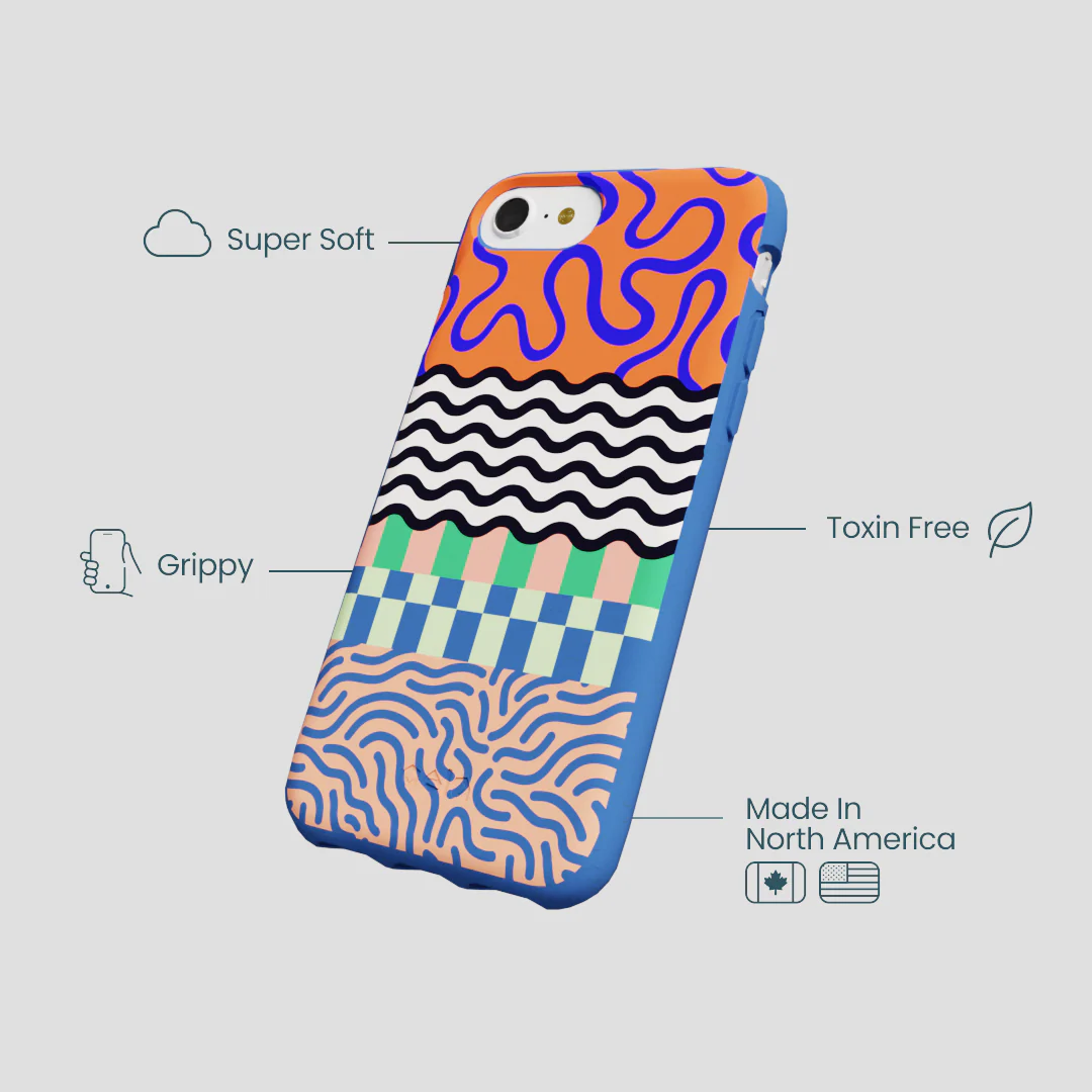 Electric Blue Tangerine Mix iPhone 6/6s/7/8/SE Case - Image 4