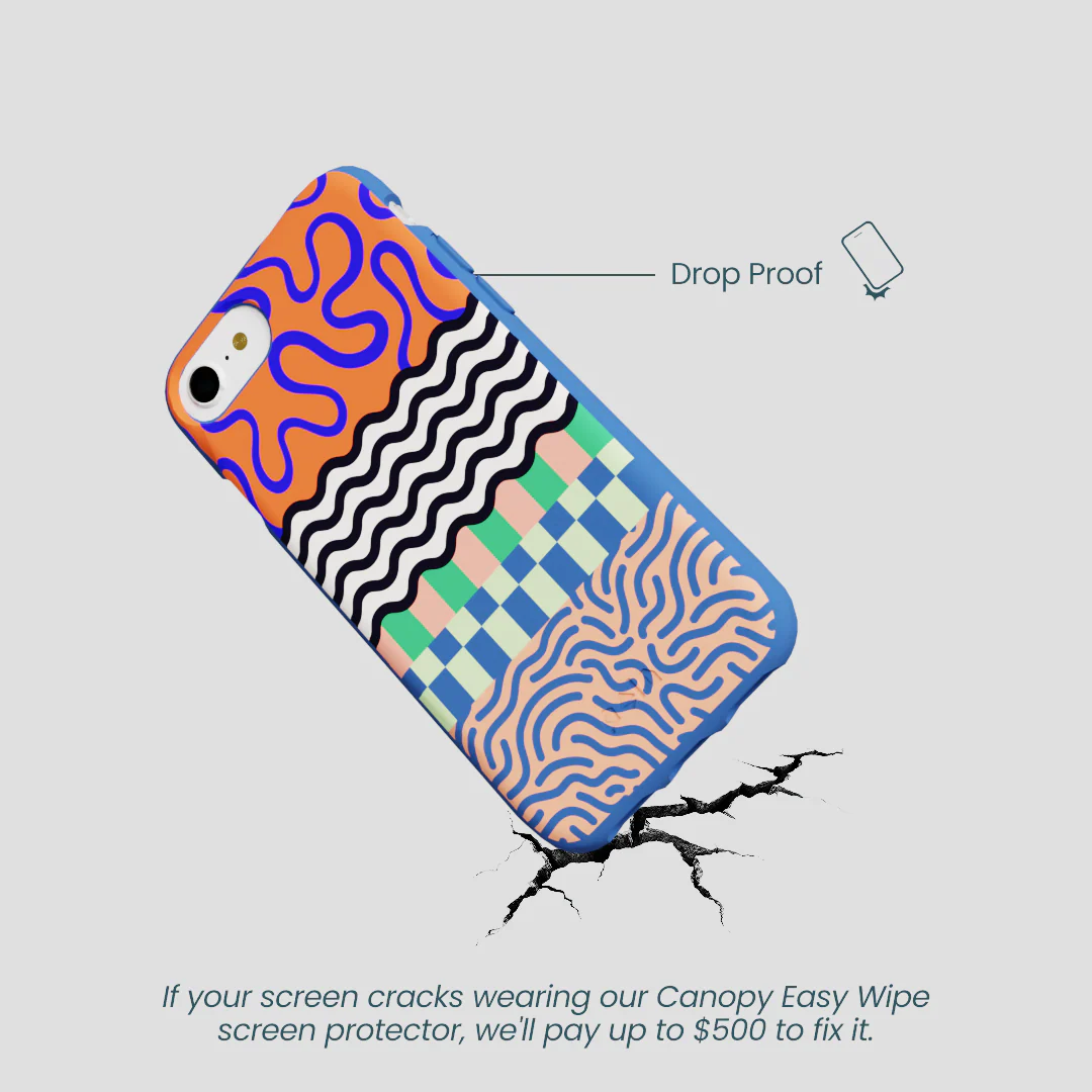 Electric Blue Tangerine Mix iPhone 6/6s/7/8/SE Case - Image 5