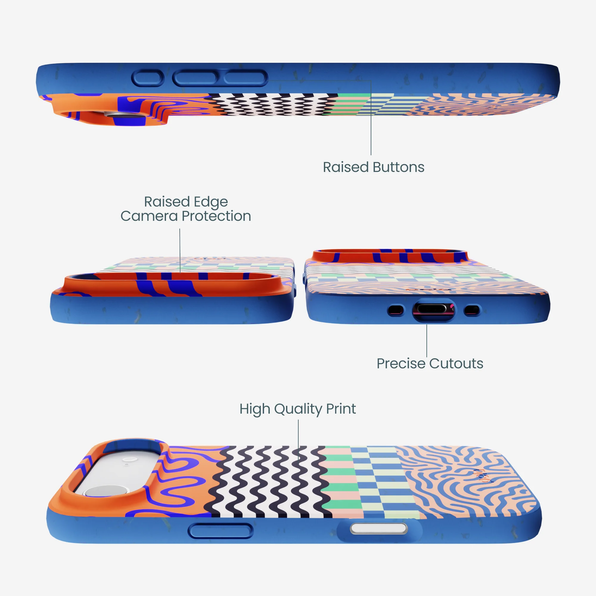 Electric Blue Tangerine Mix iPhone Air Case - Image 3
