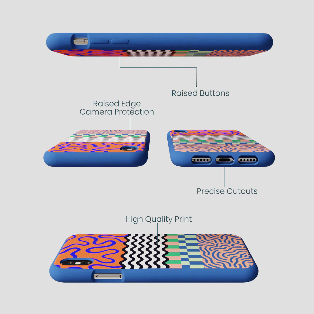 Electric Blue Tangerine Mix iPhone XR Case - Image 3
