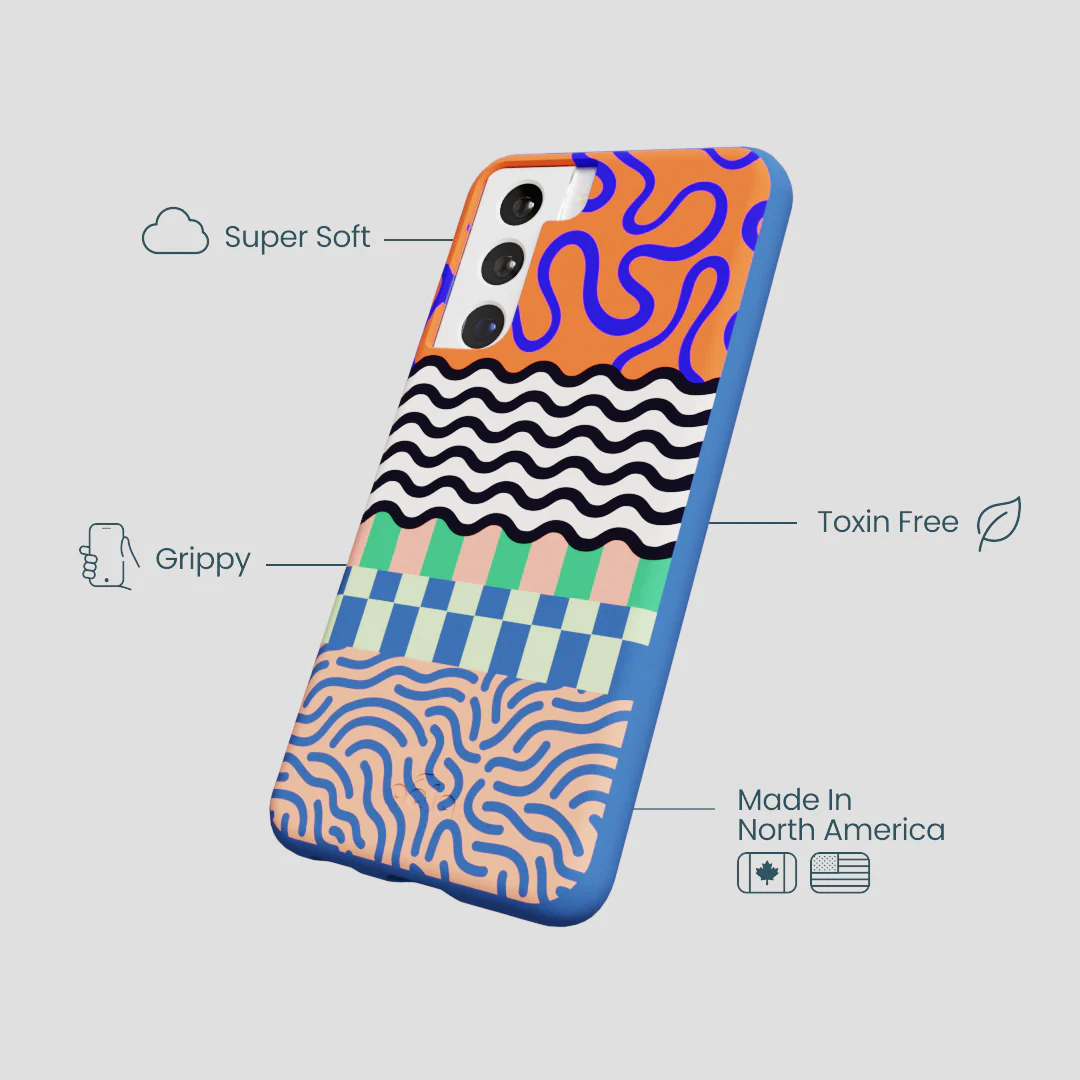 Electric Blue Tangerine Mix Samsung Galaxy S21 Case - Image 4