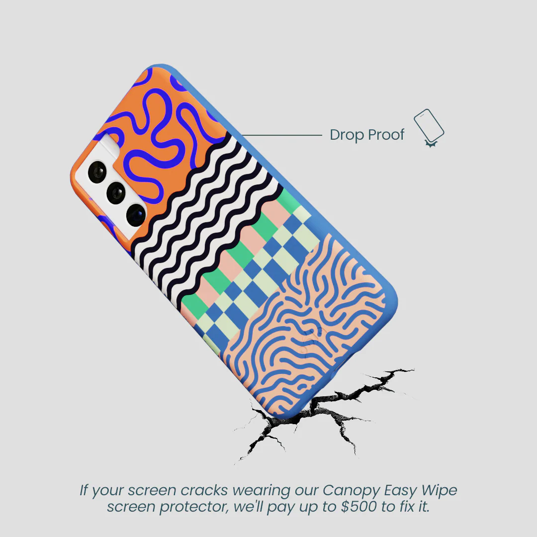 Electric Blue Tangerine Mix Samsung Galaxy S21 Case - Image 5