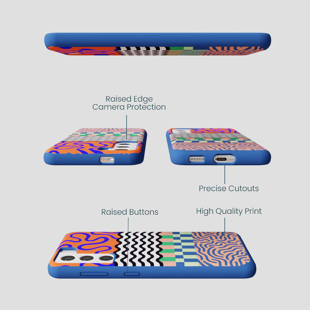 Electric Blue Tangerine Mix Samsung Galaxy S22 Case - Image 3