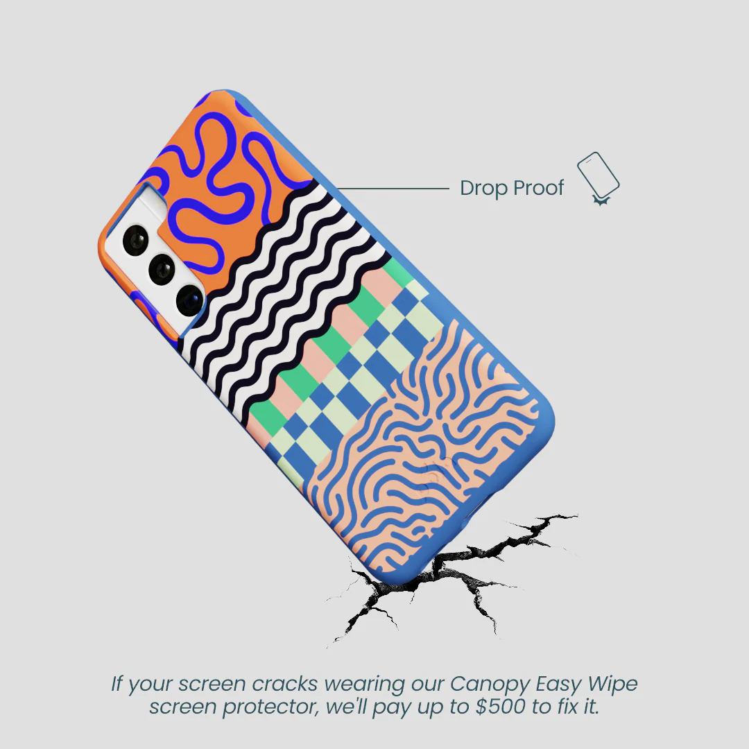 Electric Blue Tangerine Mix Samsung Galaxy S22 Case - Image 5
