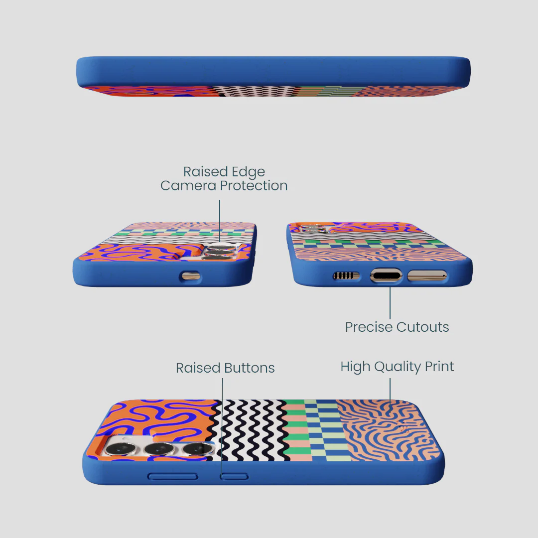 Electric Blue Tangerine Mix Samsung Galaxy S23 Case - Image 3