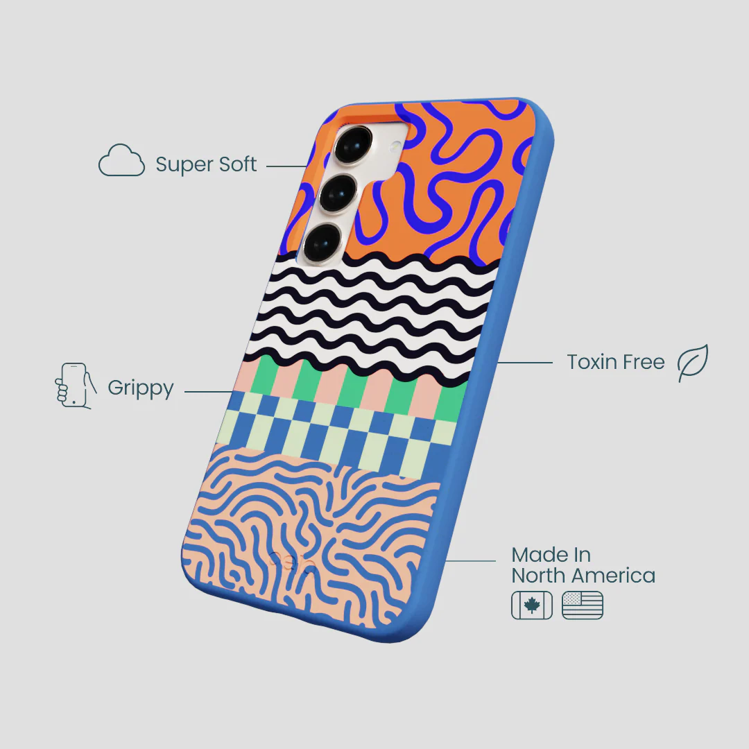 Electric Blue Tangerine Mix Samsung Galaxy S23 Case - Image 4