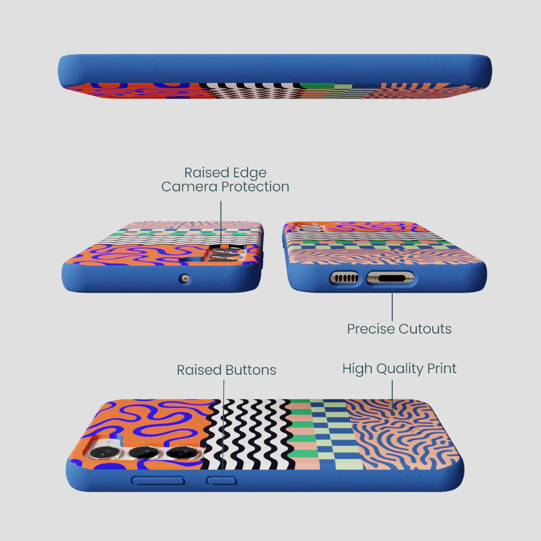 Electric Blue Tangerine Mix Samsung Galaxy S23+(Plus) Case - Image 3