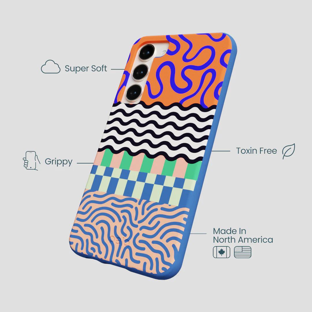 Electric Blue Tangerine Mix Samsung Galaxy S23+(Plus) Case - Image 4