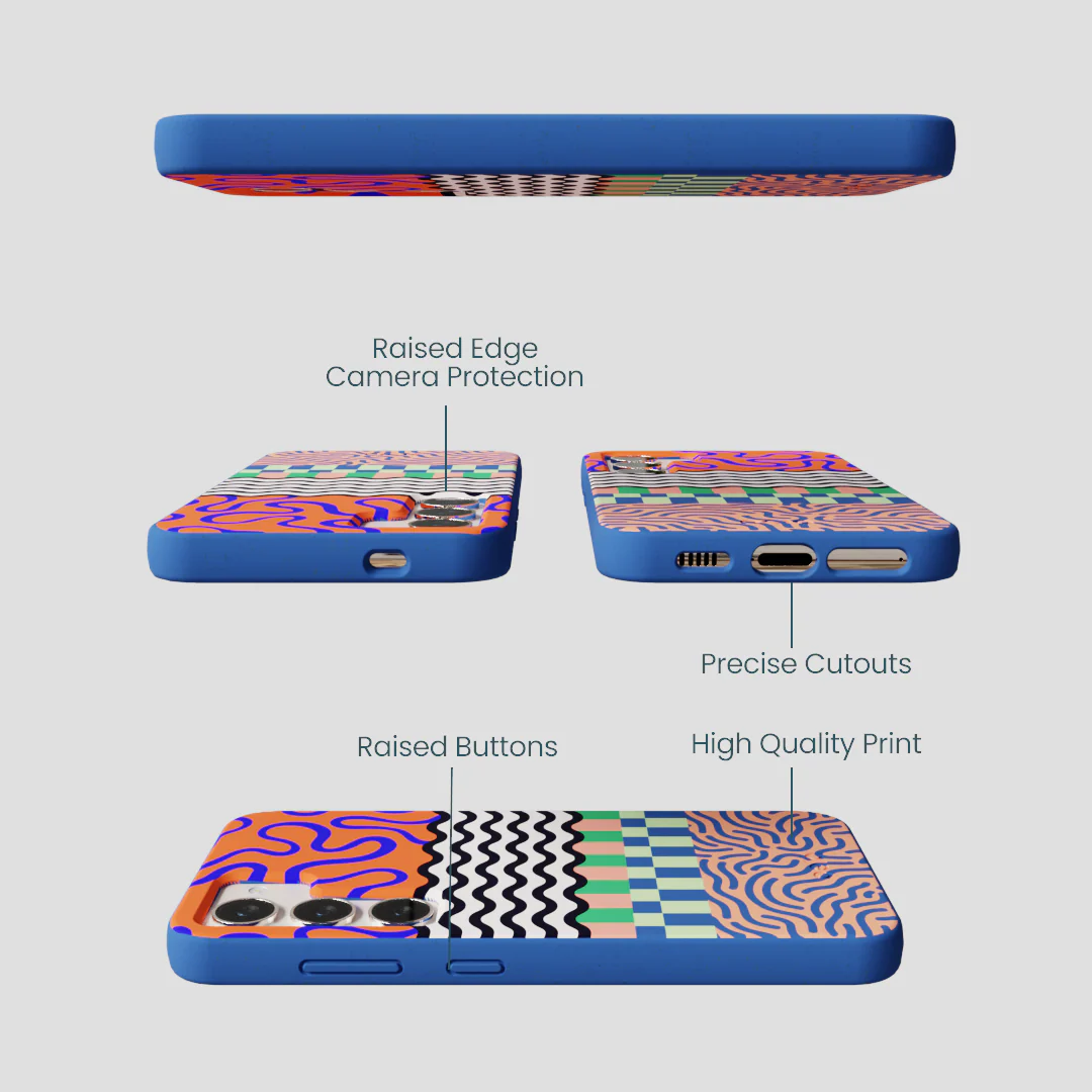 Electric Blue Tangerine Mix Samsung Galaxy S24 Case - Image 3