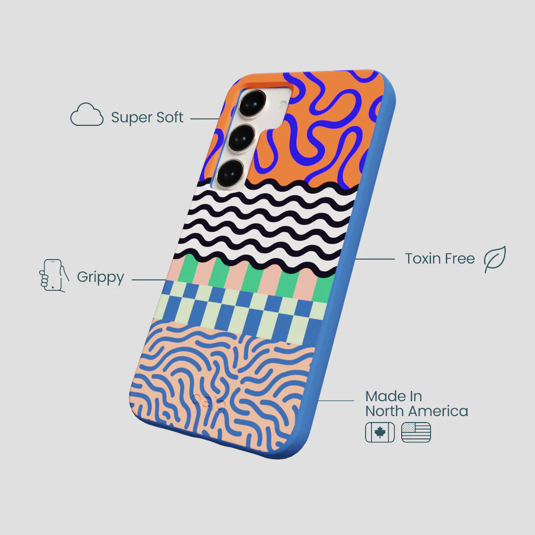 Electric Blue Tangerine Mix Samsung Galaxy S24 Case - Image 4
