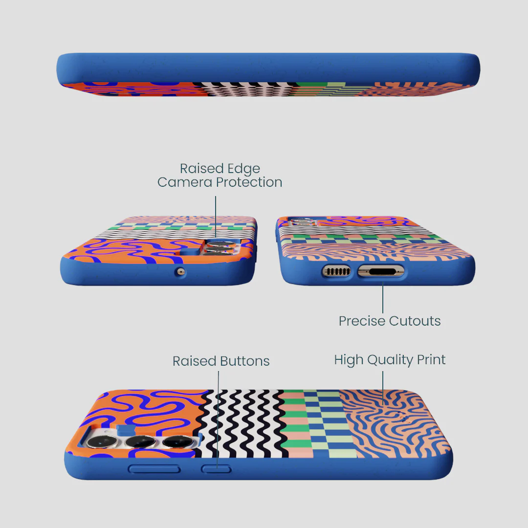 Electric Blue Tangerine Mix Samsung Galaxy S24+(Plus) Case - Image 3