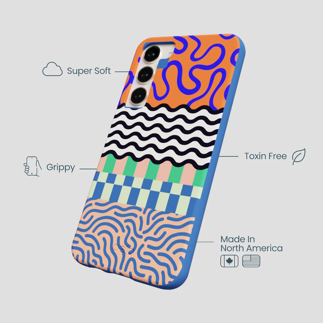 Electric Blue Tangerine Mix Samsung Galaxy S24+(Plus) Case - Image 4