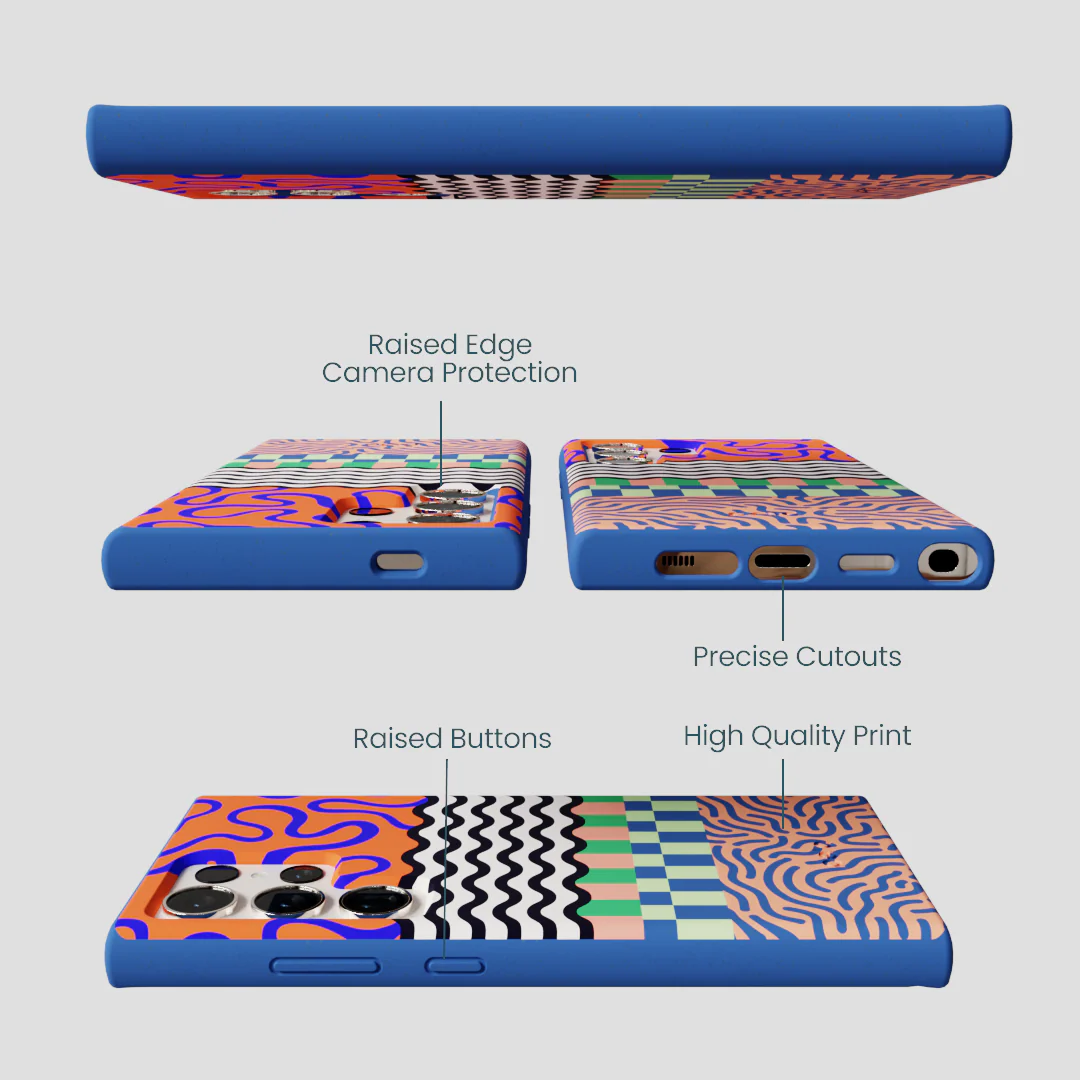 Electric Blue Tangerine Mix Samsung Galaxy S24 Ultra Case - Image 3