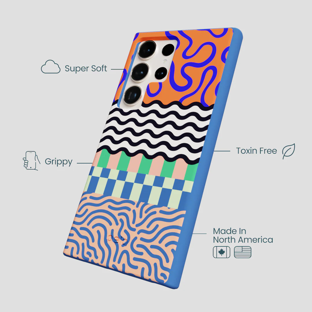 Electric Blue Tangerine Mix Samsung Galaxy S24 Ultra Case - Image 4