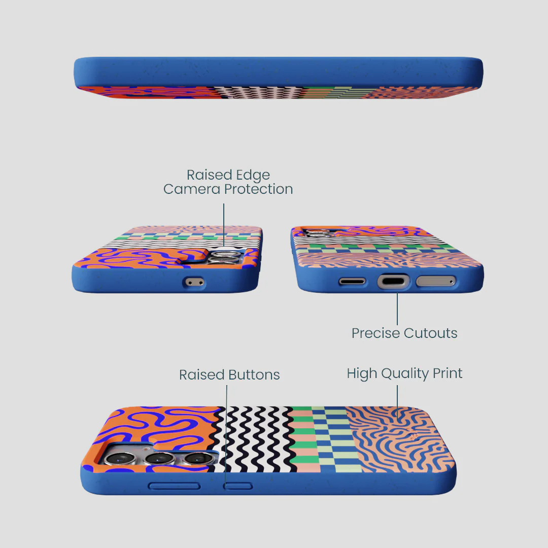 Electric Blue Tangerine Mix Samsung Galaxy S25 Case - Image 3