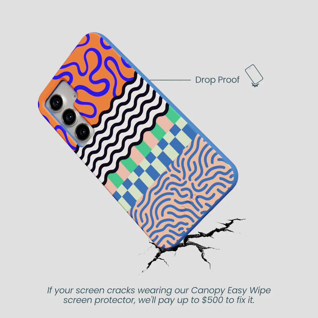 Electric Blue Tangerine Mix Samsung Galaxy S25 Case - Image 5