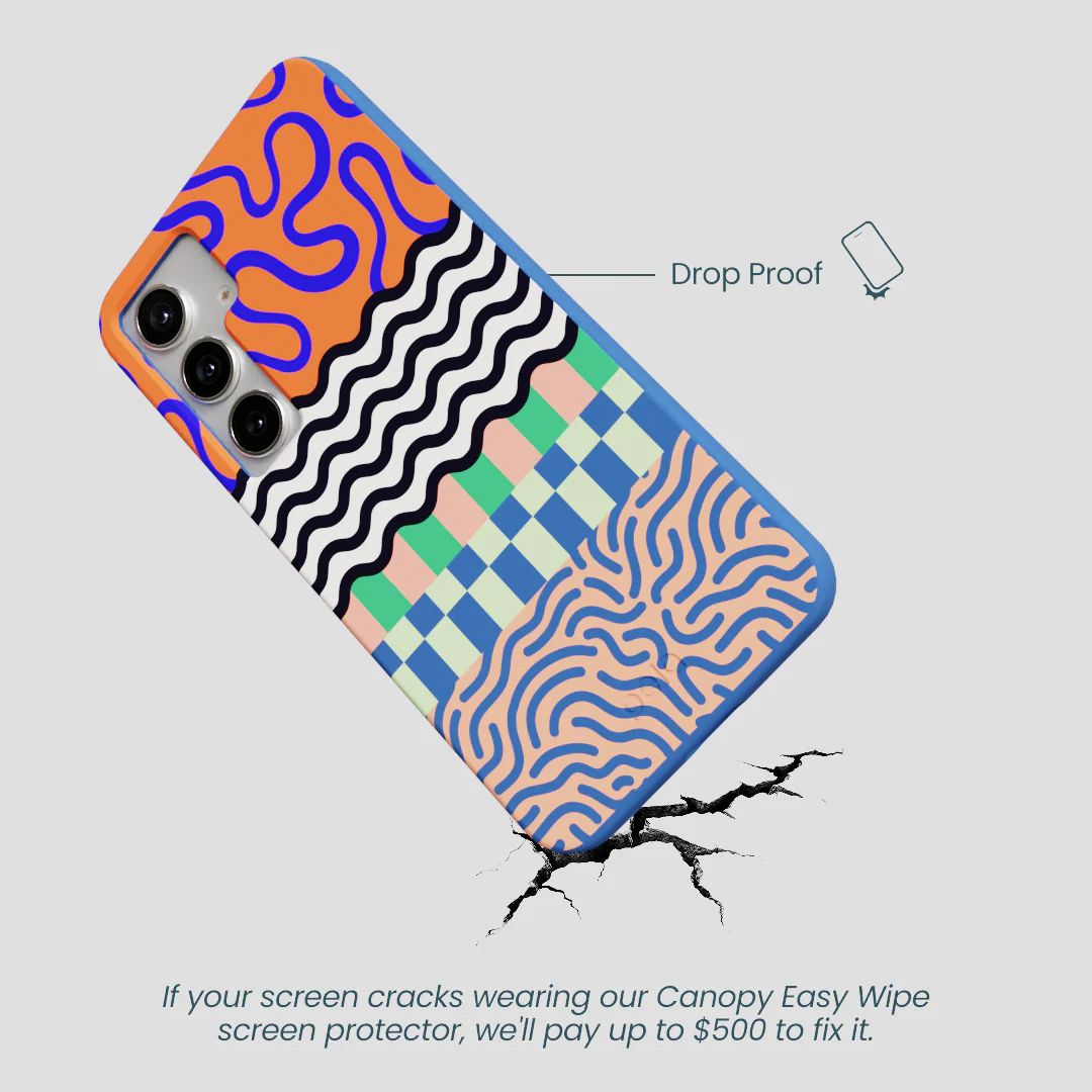 Electric Blue Tangerine Mix Samsung Galaxy S25+(Plus) Case - Image 5
