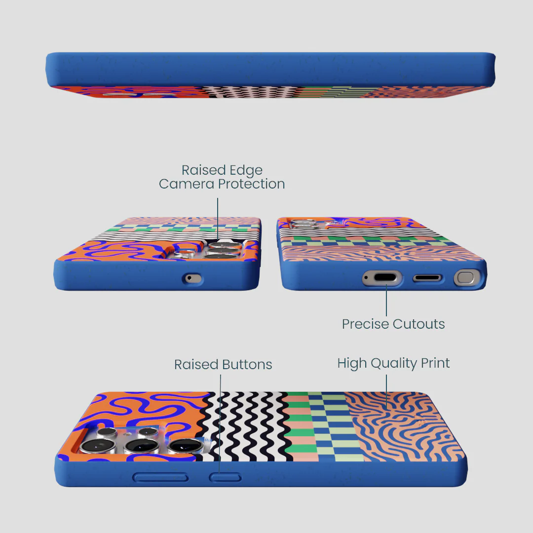 Electric Blue Tangerine Mix Samsung Galaxy S25 Ultra Case - Image 3