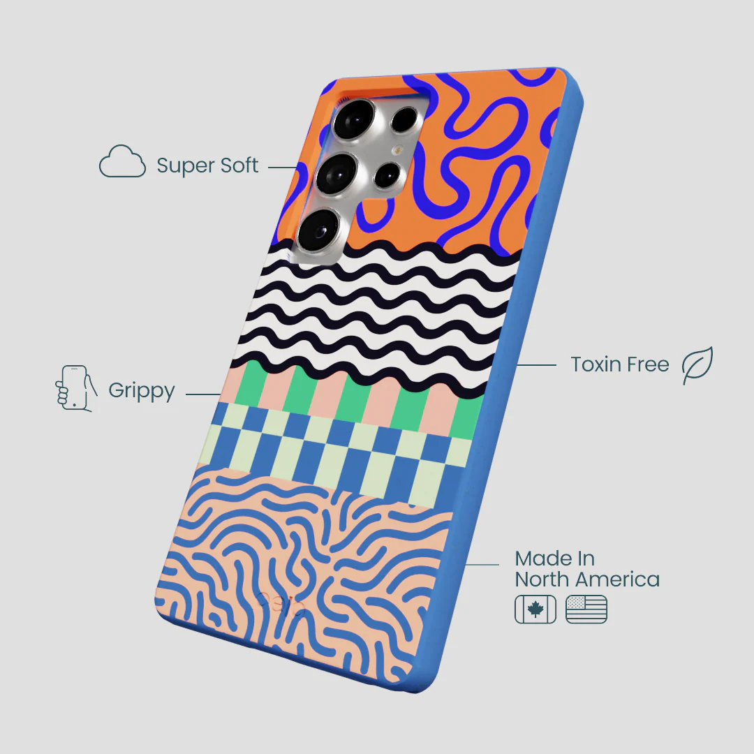 Electric Blue Tangerine Mix Samsung Galaxy S25 Ultra Case - Image 4