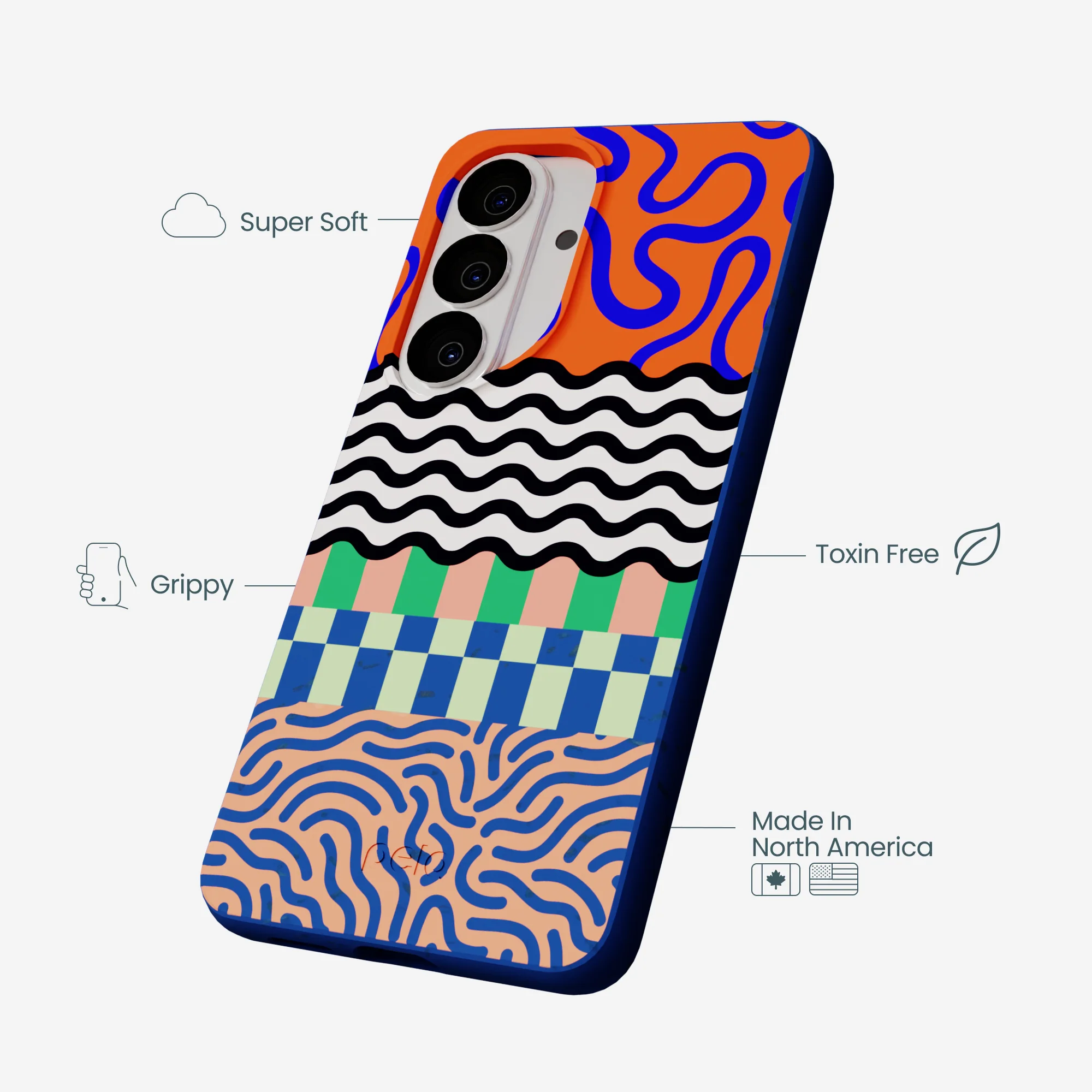 Electric Blue Tangerine Mix Samsung Galaxy S26 Case - Image 4