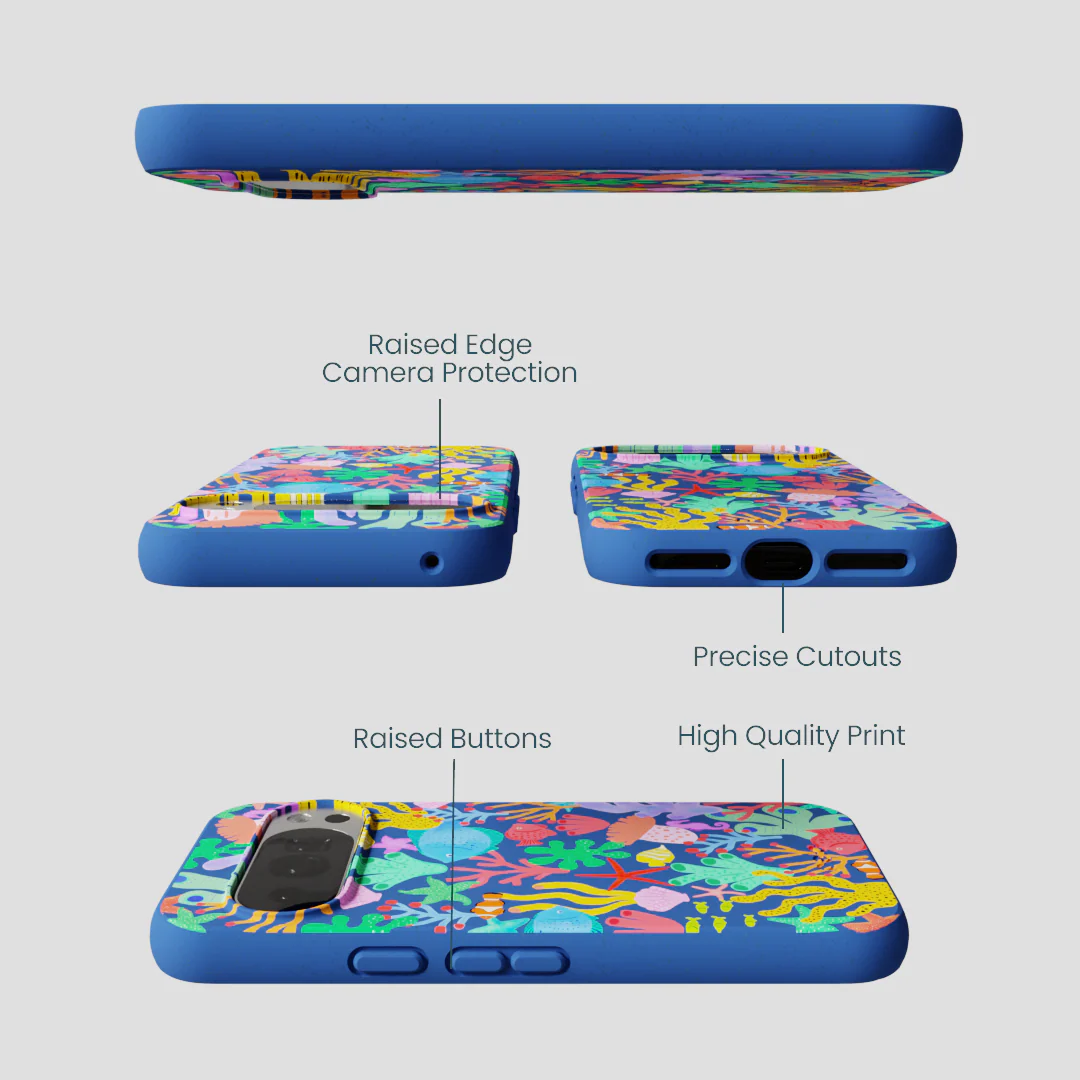 Electric Blue Underwater Blooms Google Pixel 10/10 Pro Case - Image 3
