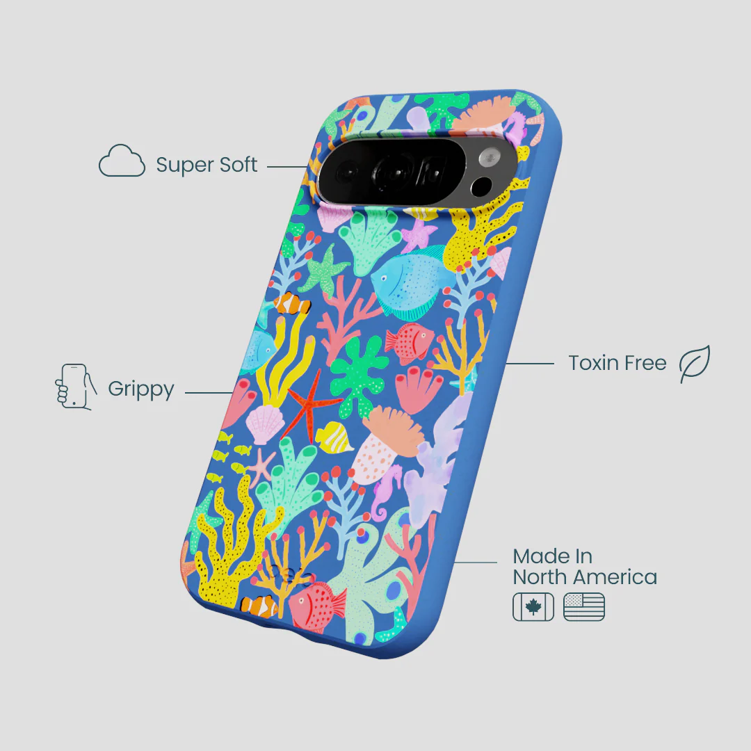 Electric Blue Underwater Blooms Google Pixel 10/10 Pro Case - Image 4