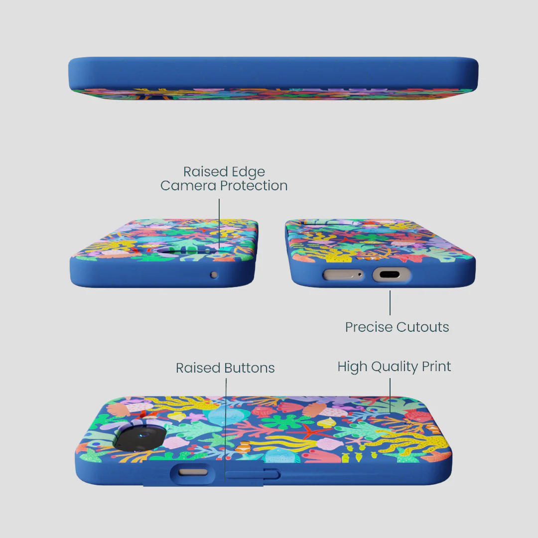 Electric Blue Underwater Blooms Google Pixel 9a Case - Image 3